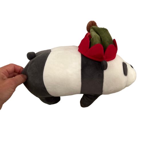 NWT MINISO We Bare Bears Panda Christmas Elf Hat Plush Toy Xmas 11” Cartoon - Picture 3 of 12